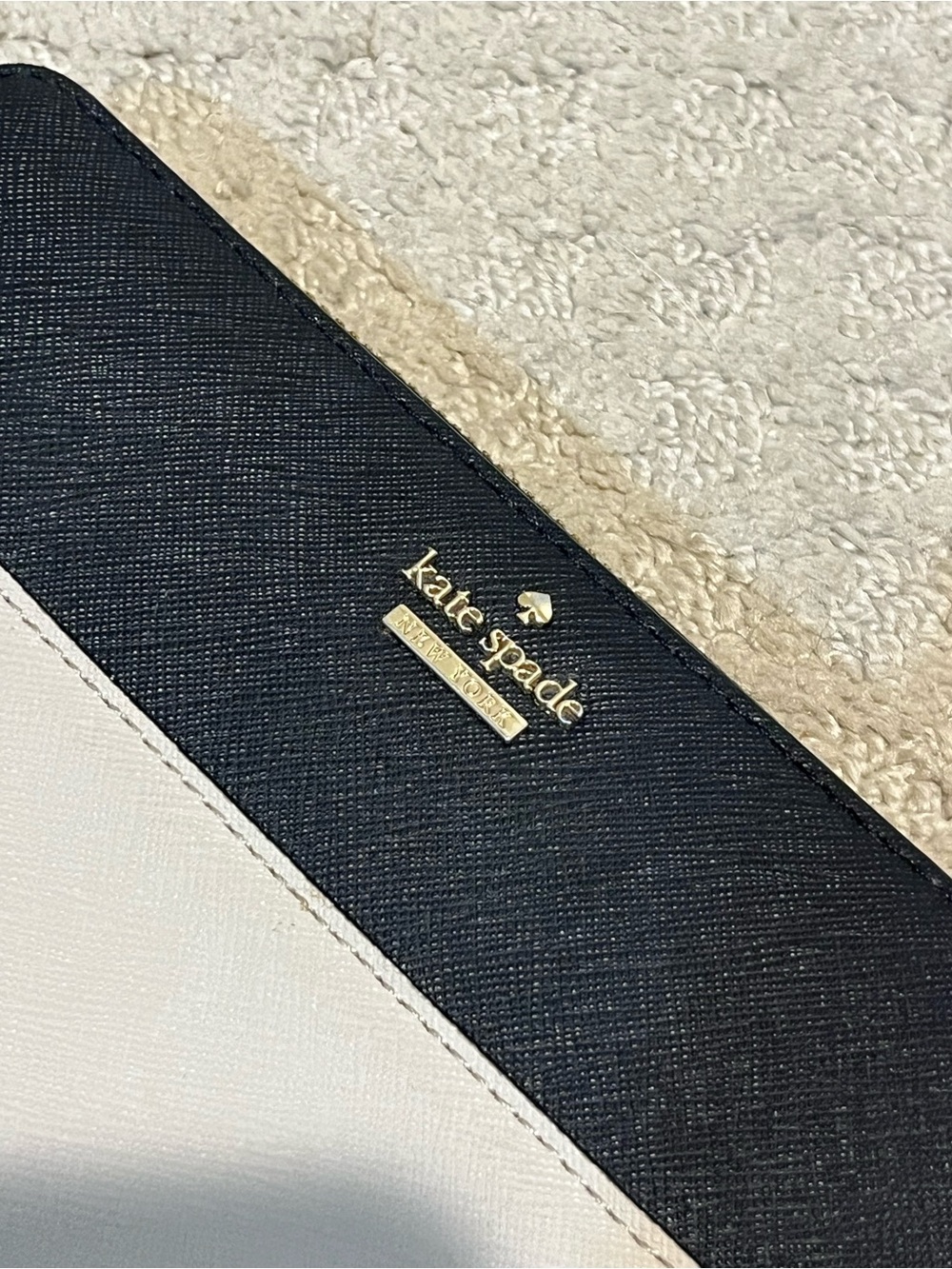 kate spade Black and Cream Leather Card Holder